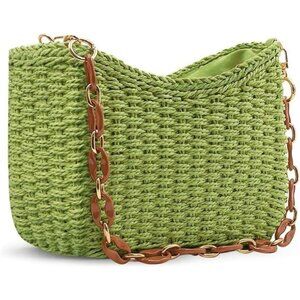 Woven Shoulder Bag for Women Summer Beach Crossbody Handbag  Satchel Purse